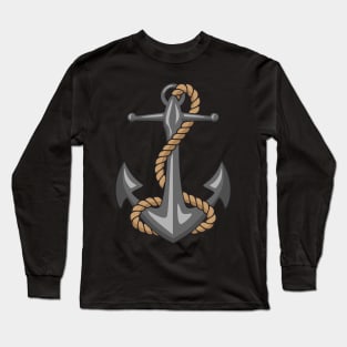 Classic Boat Anchor and Rope Long Sleeve T-Shirt